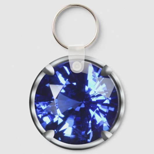 Blauw Edelsteenontwerp Sleutelhanger (Voorkant)