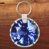 Blauw Edelsteenontwerp Sleutelhanger (Voorkant)