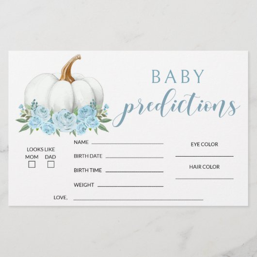 Blauw een beetje pompoen baby jongen douche voorsp briefpapier (Voorkant)