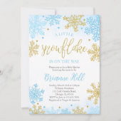 Blauw een beetje sneeuwvlok Baby shower Kaart (Voorkant)