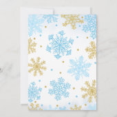 Blauw een beetje sneeuwvlok Baby shower Kaart (Achterkant)
