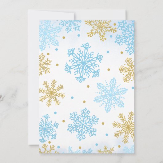 Blauw een beetje sneeuwvlok Baby shower Kaart (Achterkant)