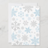 Blauw een beetje sneeuwvlok Baby shower Kaart (Achterkant)