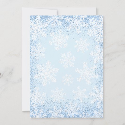 Blauw een beetje sneeuwvlok Baby shower Kaart (Achterkant)