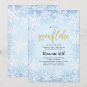 Blauw een beetje sneeuwvlok Baby shower Kaart (Voorkant / Achterkant)