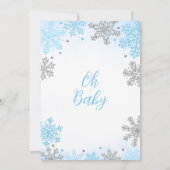 Blauw een beetje sneeuwvlok Baby shower Kaart (Achterkant)
