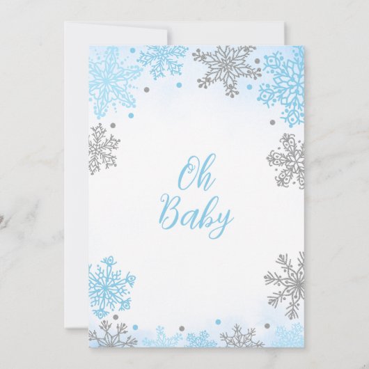 Blauw een beetje sneeuwvlok Baby shower Kaart (Achterkant)