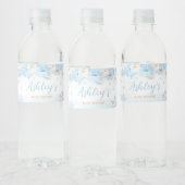 Blauw een beetje sneeuwvlok Baby shower Waterfles Etiket (Flessen)