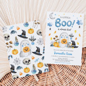 Blauw Een Klein Boe Baby Shower Kaart