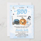 Blauw Een Klein Boe Baby Shower Kaart (Voorkant)