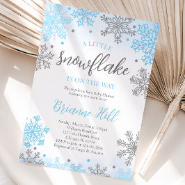 Blauw 'Een Klein Sneeuwvlokje' Baby Shower Kaart