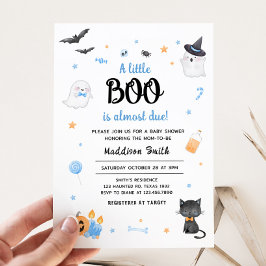 Blauw Een Kleine Boo Halloween Baby shower Kaart
