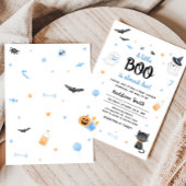 Blauw Een Kleine Boo Halloween Baby shower Kaart