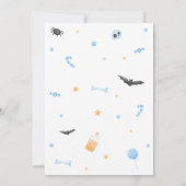 Blauw Een Kleine Boo Halloween Baby shower Kaart (Achterkant)