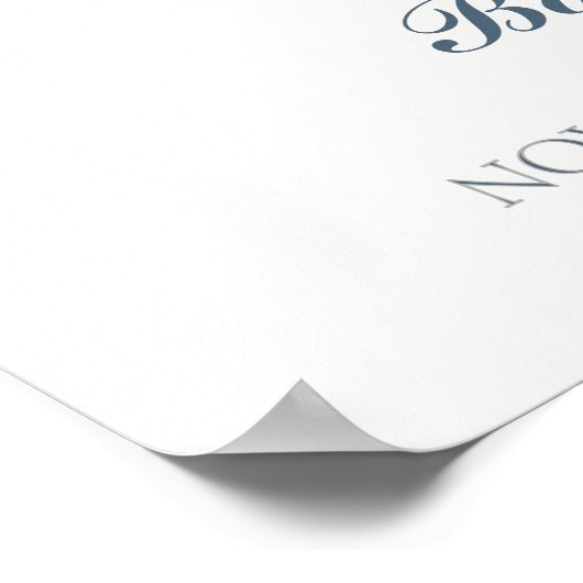 Blauw Een nieuw Chapter Book Bottle Baby shower We Poster (Hoek)