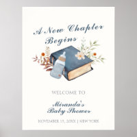 Blauw Een nieuw Chapter Book Bottle Baby shower We