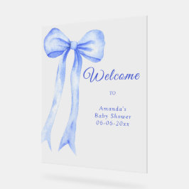 blauw een strik - welkom baby shower feestje acryl bord