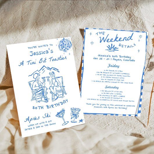 Blauw Een Tikkeltje Warmer Apres Ski Verjaardag Kaart