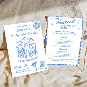 Blauw Een Tini Beetje Toastier Apres Ski Verjaarda Kaart