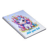 Blauw Eenhoorn Notitieboek – met Gepersonaliseerde (Rechterzijde)