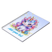 Blauw Eenhoorn Notitieboek – met Gepersonaliseerde (Linkerzijde)