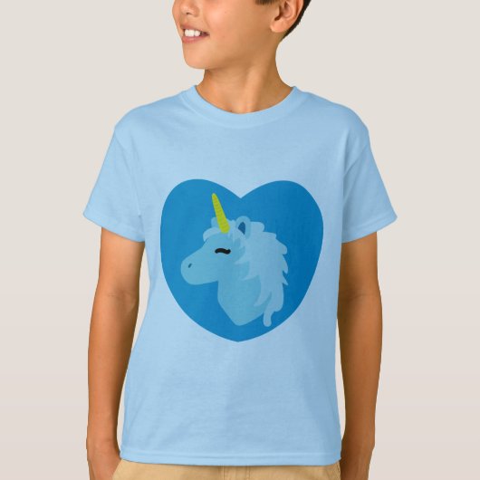 Blauw eenhoorn T-shirt (Voorkant)