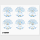 Blauw Eens Een Keer Prinses Ronde Sticker (Vel)