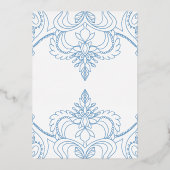 Blauw eens op een Baby shower van een tijdprinses Folie Uitnodiging (Achterkant)