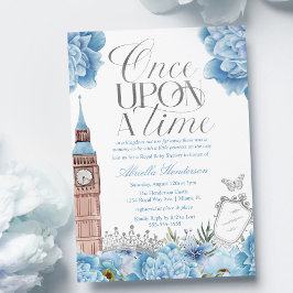 Blauw Eens Op Een Tijd Prinses Baby Borrel Kaart