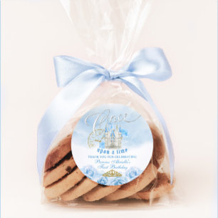 Blauw eens op een tijdprinses ronde sticker