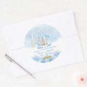 Blauw eens op een tijdprinses ronde sticker (Envelop)