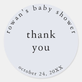 Blauw Eenvoudig Baby shower Dank u Sticker