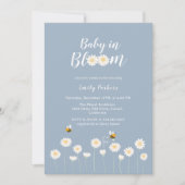 Blauw Eenvoudig Boho Daisy Bloemen Baby in Bloom D Kaart (Voorkant)