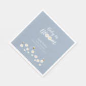 Blauw Eenvoudig Boho Daisy Bloemen Baby in Bloom D Servet (Hoek)