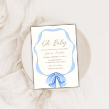 Blauw Eenvoudig  Bow Lijst Boy Baby shower
