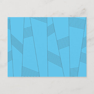 Blauw, eenvoudig, elegant, abstract lijnpatroon briefkaart