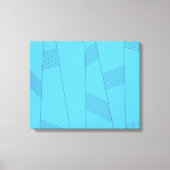 Blauw, eenvoudig, elegant, abstract lijnpatroon canvas afdruk (Voorkant)