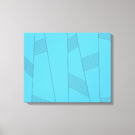 Blauw, eenvoudig, elegant, abstract lijnpatroon canvas afdruk (Voorkant)