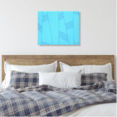 Blauw, eenvoudig, elegant, abstract lijnpatroon canvas afdruk (Insitu (Slaapkamer))