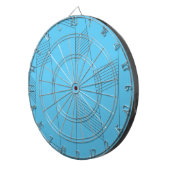 Blauw, eenvoudig, elegant, abstract lijnpatroon dartbord (Voorkant Rechts)