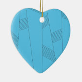 Blauw, eenvoudig, elegant, abstract lijnpatroon keramisch ornament (Rechts)