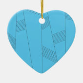 Blauw, eenvoudig, elegant, abstract lijnpatroon keramisch ornament (Voorkant)