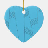 Blauw, eenvoudig, elegant, abstract lijnpatroon keramisch ornament (Achterkant)