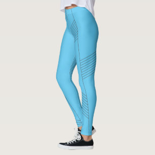 Blauw, eenvoudig, elegant, abstract lijnpatroon leggings