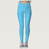 Blauw, eenvoudig, elegant, abstract lijnpatroon leggings (Voorkant)