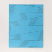 Blauw, eenvoudig, elegant, abstract lijnpatroon legpuzzel (Verticaal)