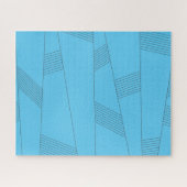 Blauw, eenvoudig, elegant, abstract lijnpatroon legpuzzel (Horizontaal)