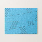 Blauw, eenvoudig, elegant, abstract lijnpatroon legpuzzel (Horizontaal)