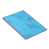 Blauw, eenvoudig, elegant, abstract lijnpatroon notitieboek (Rechterzijde)