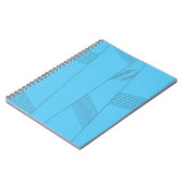 Blauw, eenvoudig, elegant, abstract lijnpatroon notitieboek (Linkerzijde)